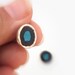 Blue Stud Earrings - Minimalist  - Sterling Silver