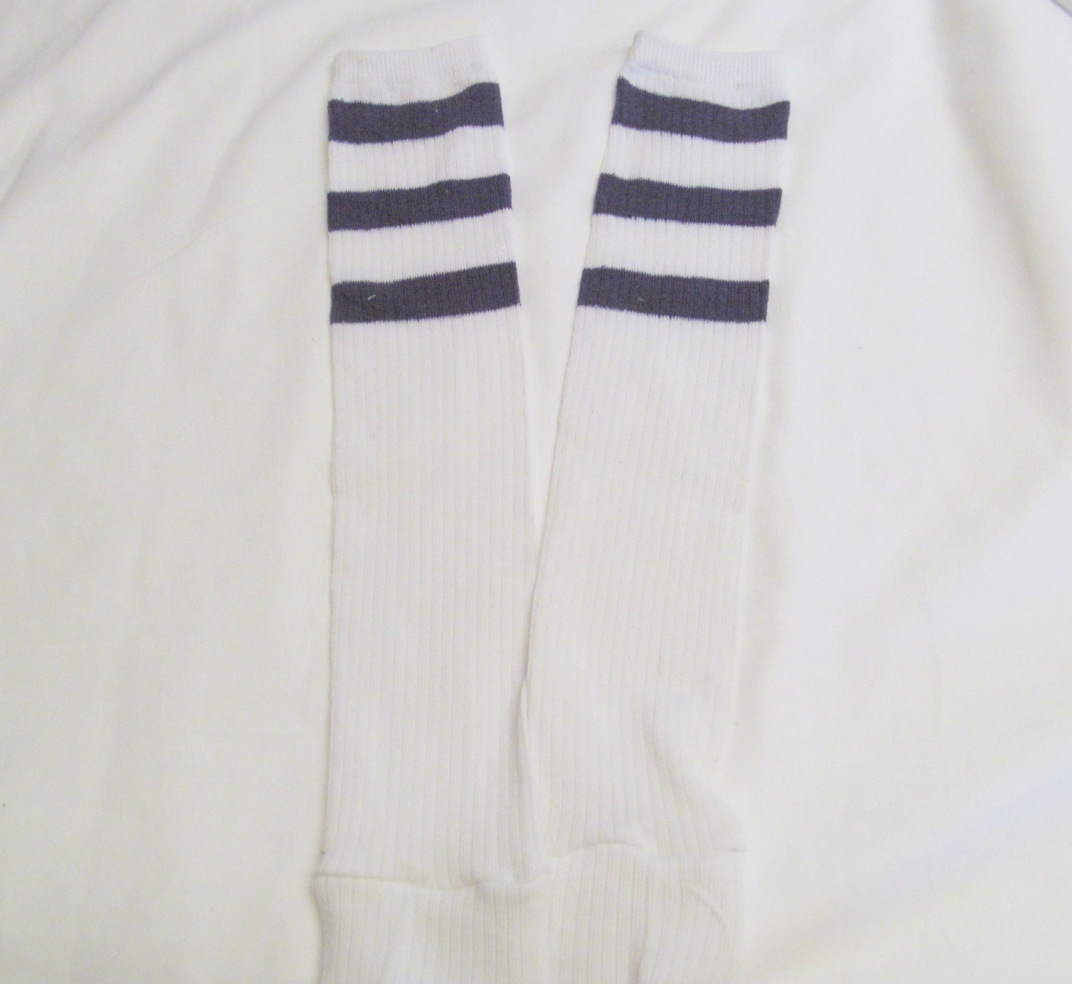 Purple Striped White Sport Sock Leggings