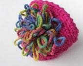 cotton knit bracelet cuff, coral reef decoration, fiber bracelet