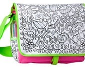 Color a Fashion Bag, Back to School Messenger Bag with 6 Permanent Markers, Ages 7-12