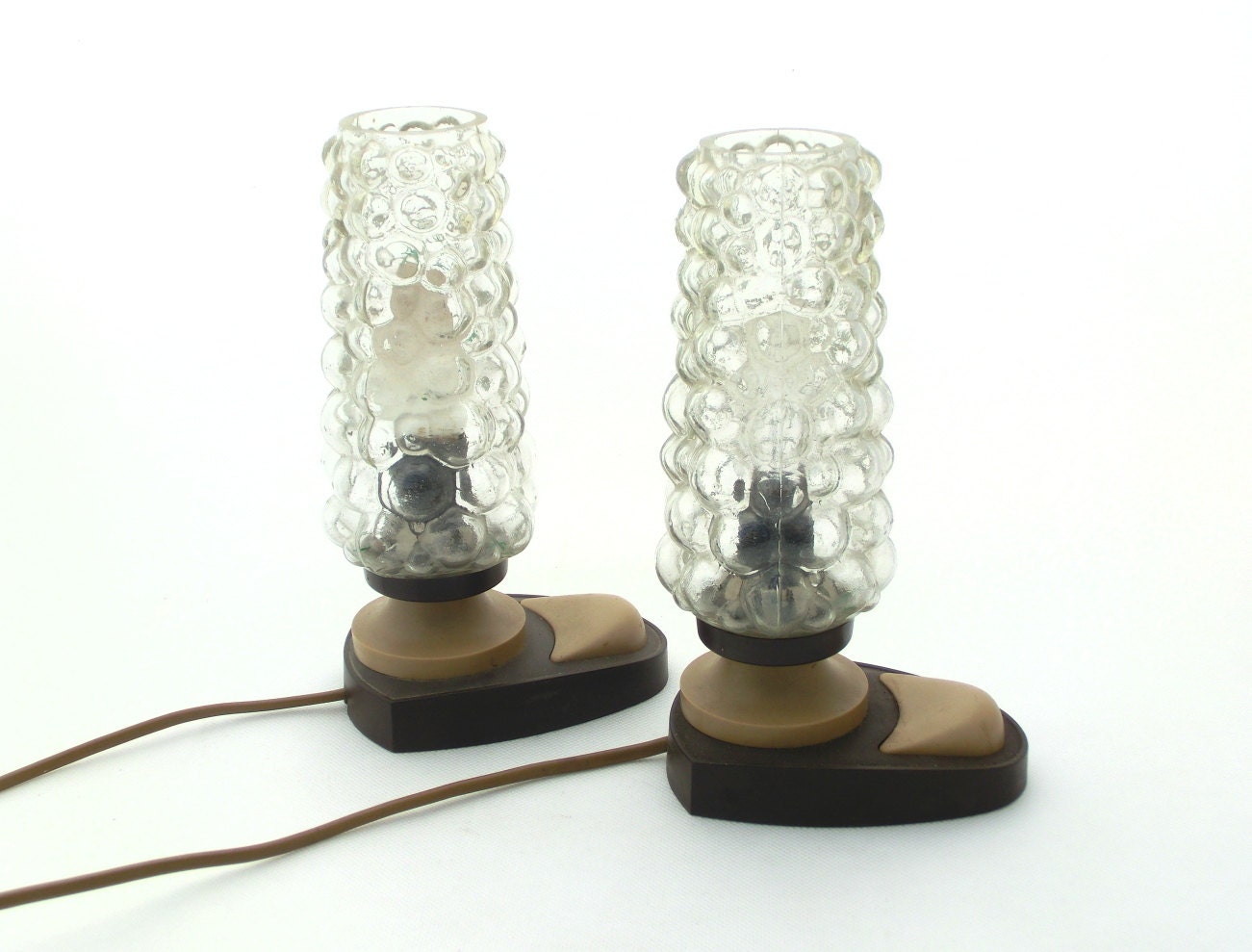 Vintage pair of bedside lamps from 70s