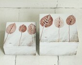SET of 2 - hand painted boxes - autumn leaves - keepsake box, wooden box, wooden case, painted wood, painted box, painted wooden box