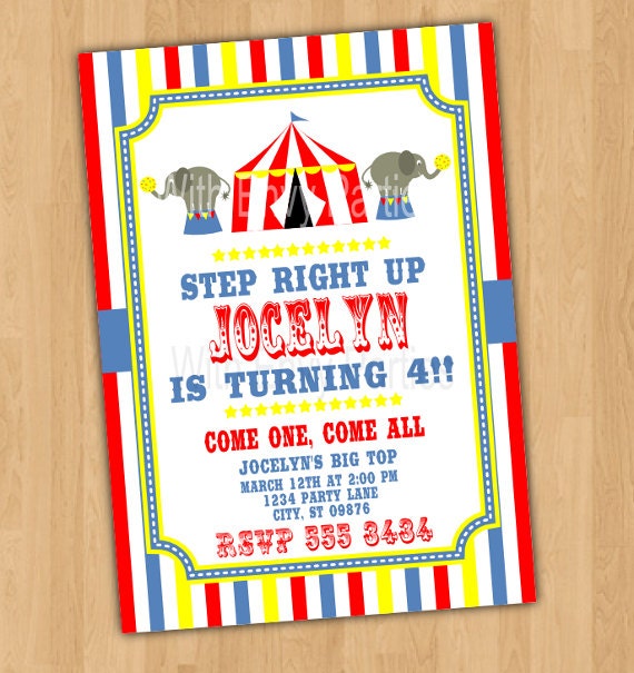 CIRCUS CARNIVAL Party Invitation Printable Il_170x135