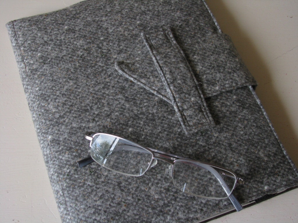 iPad Cover in a simple and elegent soft mottled grey with built-in folding stand