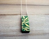 Leaf  Clay  Necklace - Nature   - Botanical - Green Necklace