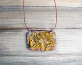 Wildflowers Handmade Necklace - Nature - Adjustable - Ochre - Botanical