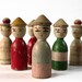 Lovely set of 6 old French little SKITTLES in the shape of Chinese
