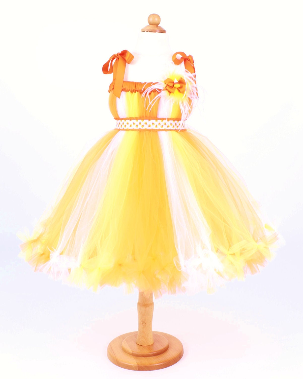 Petti Tutu Dress - Halloween Candy Corn Witch Costume - Yellow Orange White - Simply Sweet - 12 Month to 2 Toddler Girl Il_570xn