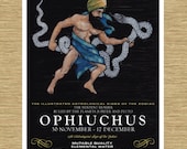 Illustrated Zodiac Ophiuchus the Serpent Bearer 8" x 10"
