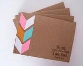 Scripture Notecards, Chevron Stationery, set of 4