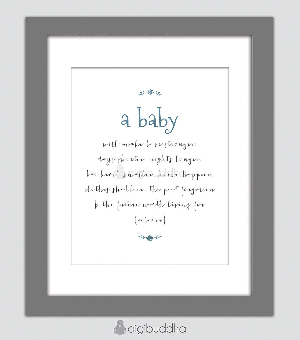 Nursery Art Print A Baby Will Make Love Stronger Poster Baby Boy Kids Room Nursery Wall Art 8x10 Wall Decor Premium Print