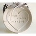 Simple wedding heart ring dish with names and dates - white porcelain
