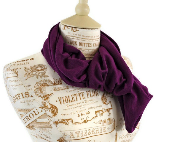 SALE Spring Infinity Scarf Plum Purple Eggplant Aubergine
