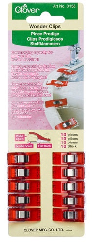 Quilting Clips Binding Clips Wonder Clips by Clover Needlecraft 10ct