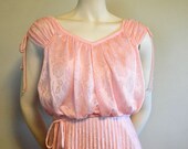 SALE off shoulder . powder pink greek goddess maxi dress . accordian skirt . brides maid prom . disco dance xs -s