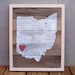 Reclaimed Wood - Home Is Where The Heart Is - Choose your City and State - 14x17