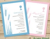 Printed Wheat and Chalice, First Communion Invitations, Communion Invitations, First Holy Communion Invitations Il_170x135