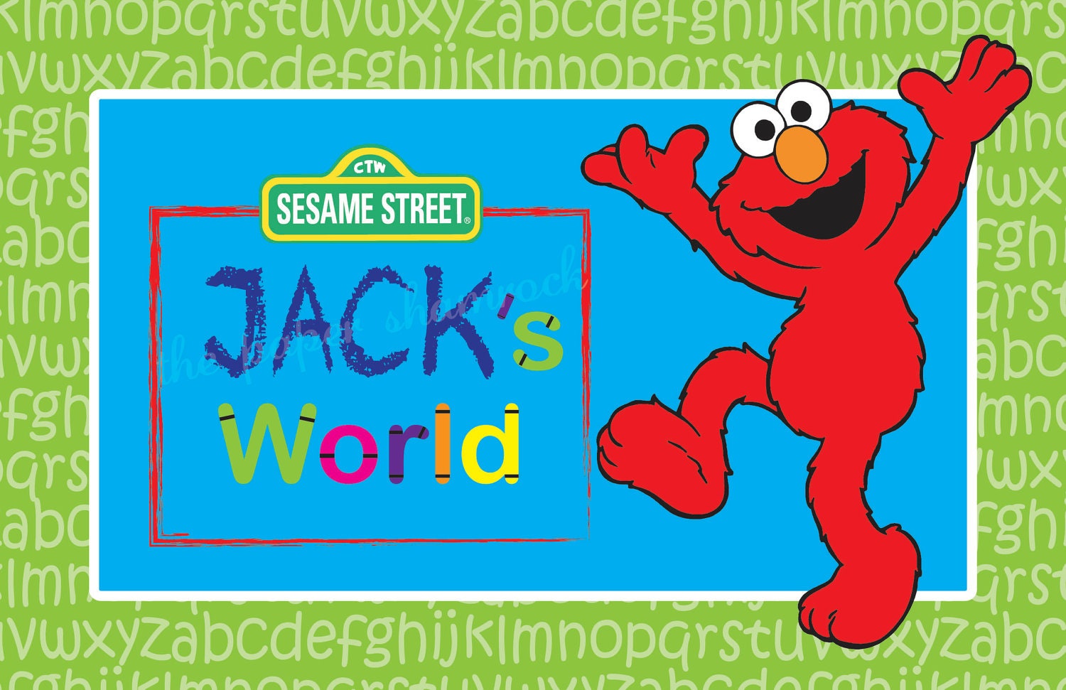Elmo -  Kids Personalized Placemat, Customized Placemats for kids, Kids Placemat, Personalized Kids Gift