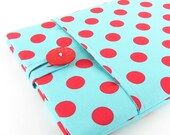 iPad Case, iPad Sleeve, iPad 2 Case, iPad 3 Case, iPad 2 Sleeve, iPad 3 Sleeve, iPad 4 Case, iPad 4 Sleeve - Red Teal Polka Dots