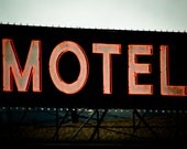 Motel Sign, Vintage, Red and Black, Sign 8 x 10 Photography