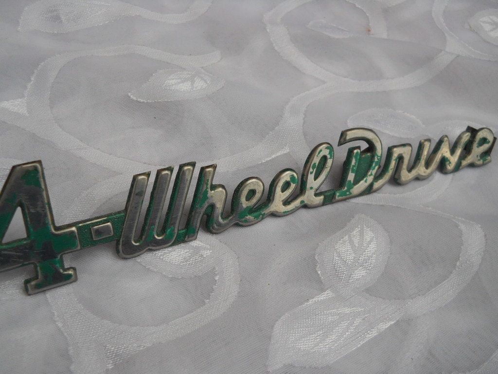 Vintage Chrome Truck Badge 4 wheel drive truck emblem