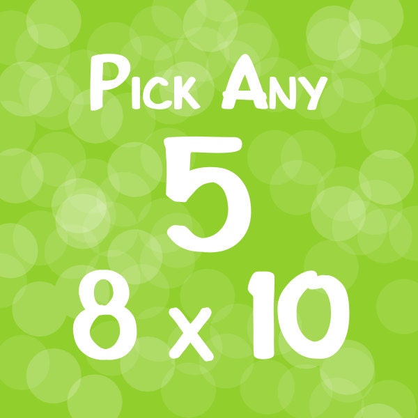 Pick any Five prints 8'' x 10'' -  5 prints from Paper Llamas