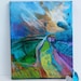 Abstract Landscape Painting on Small Canvas Contemporary Modern "Alone and Yet"