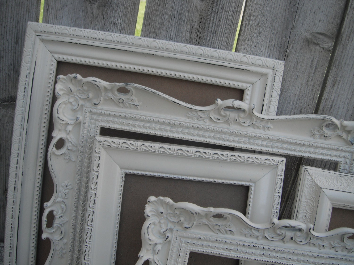 Shabby Chic PICTURE FRAMES - You Choose the Color - Glass N Easel and Wall Backing