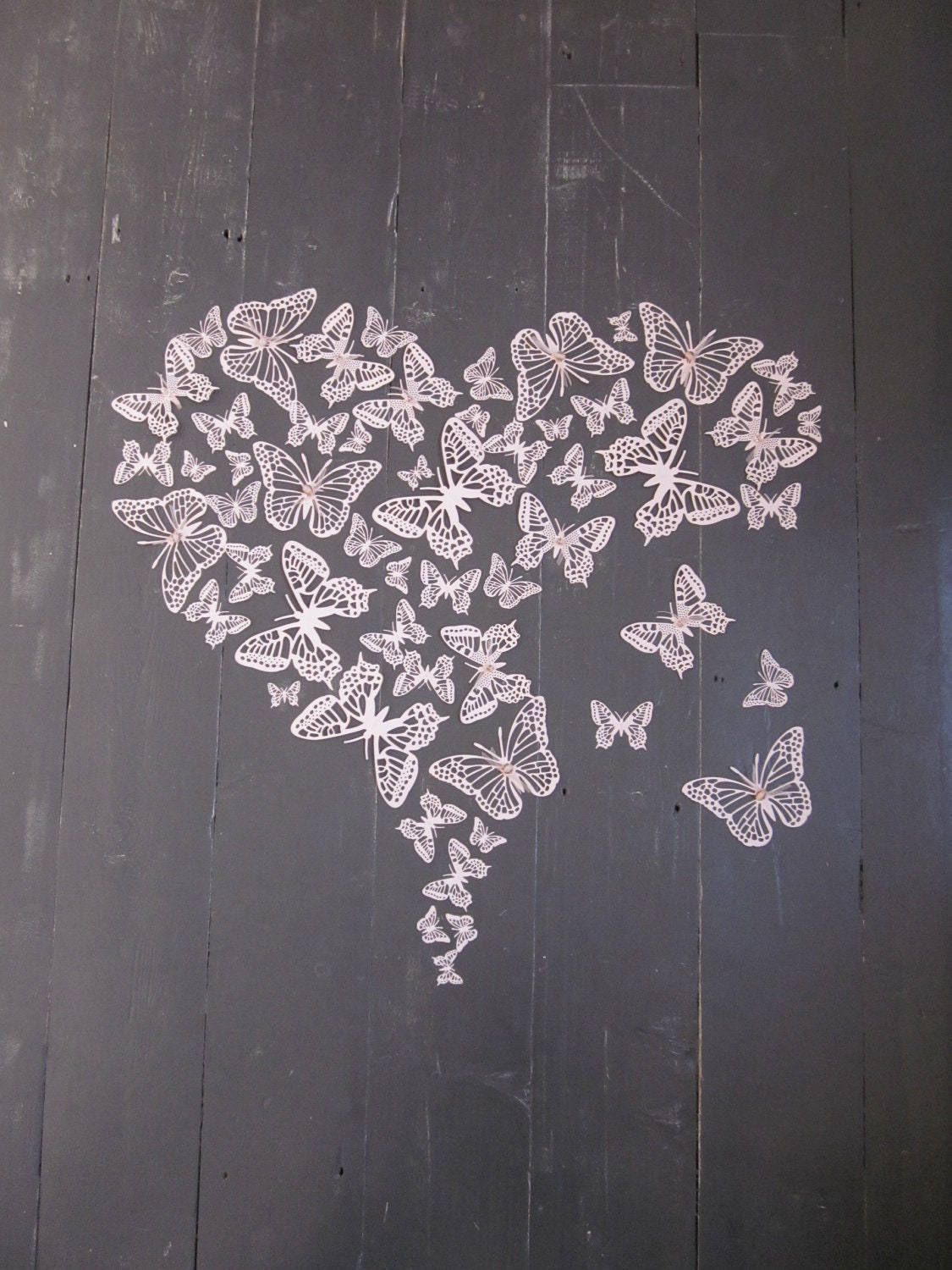 3D paper butterfly wall art in soft pink a set of 55 pieces --- Perfect to make a heart shape, sunburst ore use them as a cute backdrop