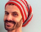 red and grey adult super slouch hat