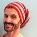 red and grey adult super slouch hat