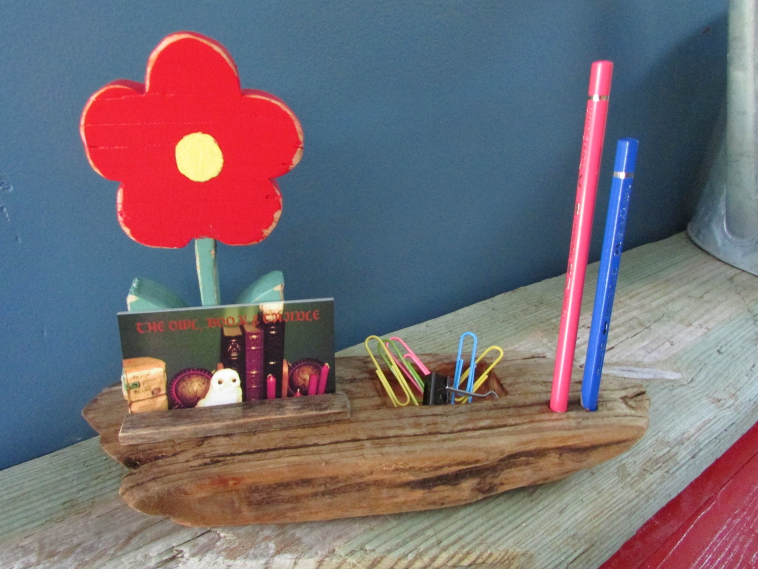 Rustic Driftwood Desk Organizer