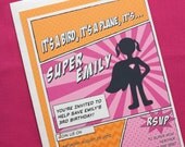 Super Hero Girl Birthday Party Invitation - Custom Kids / Childrens Birthday Invite Il_170x135