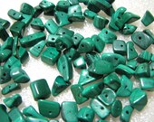 CLEARANCE Malachite Small Chips bead destash