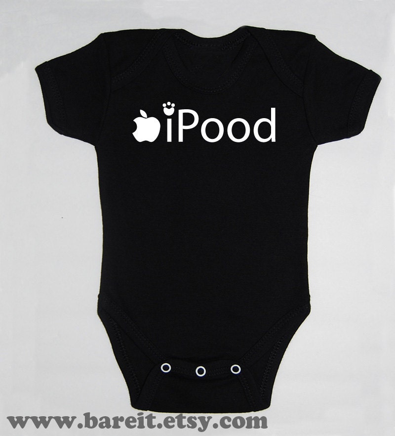 Ipood Inspired By Apple Cute Baby Humor Funny Onesie/Creeper/Bodysuit Inspired by Apple Size 3 Month Color Black