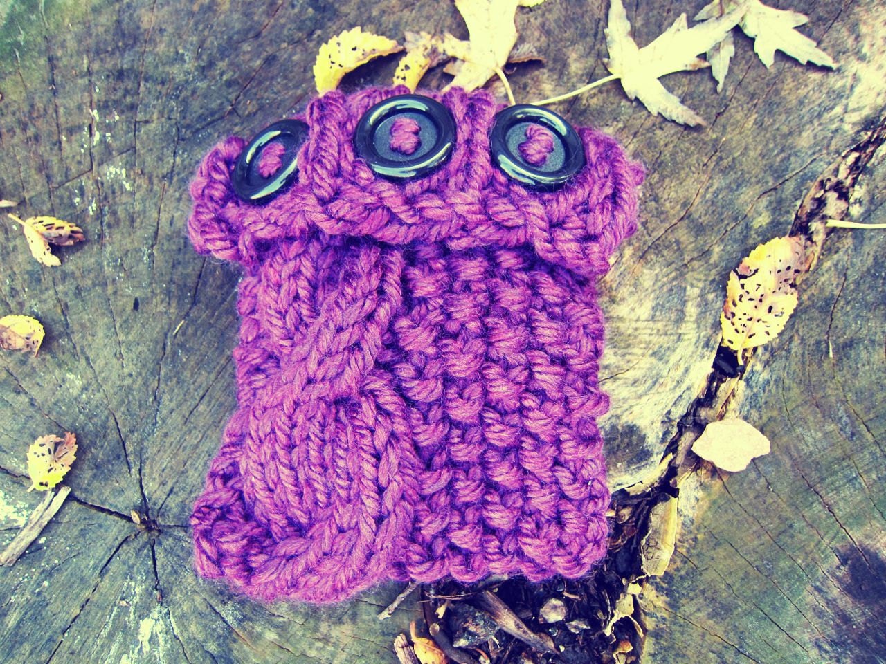 Computer Accessories Knit E Reader Case Kindle Cozy B&N Nook Cover Gadget Sleeve Crochet Purple Plum Buttons Cable Knitting - Made To Order