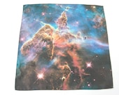Galaxy Nebula Print Silk "Pillar of Stars" Cosmic Square Scarf Constellation Astronomy