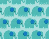 Elephants in Aqua, Bungle Jungle by Tim and Beck for Moda Fabrics, Half Yard, 1/2 Yard