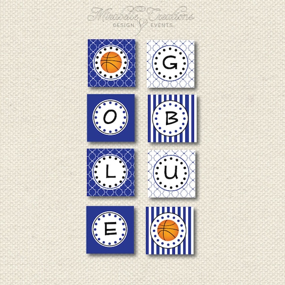 PRINTABLE PARTY BANNER - Basketball Party Collection (Customizable) -- Mirabelle Creations Il_570xn