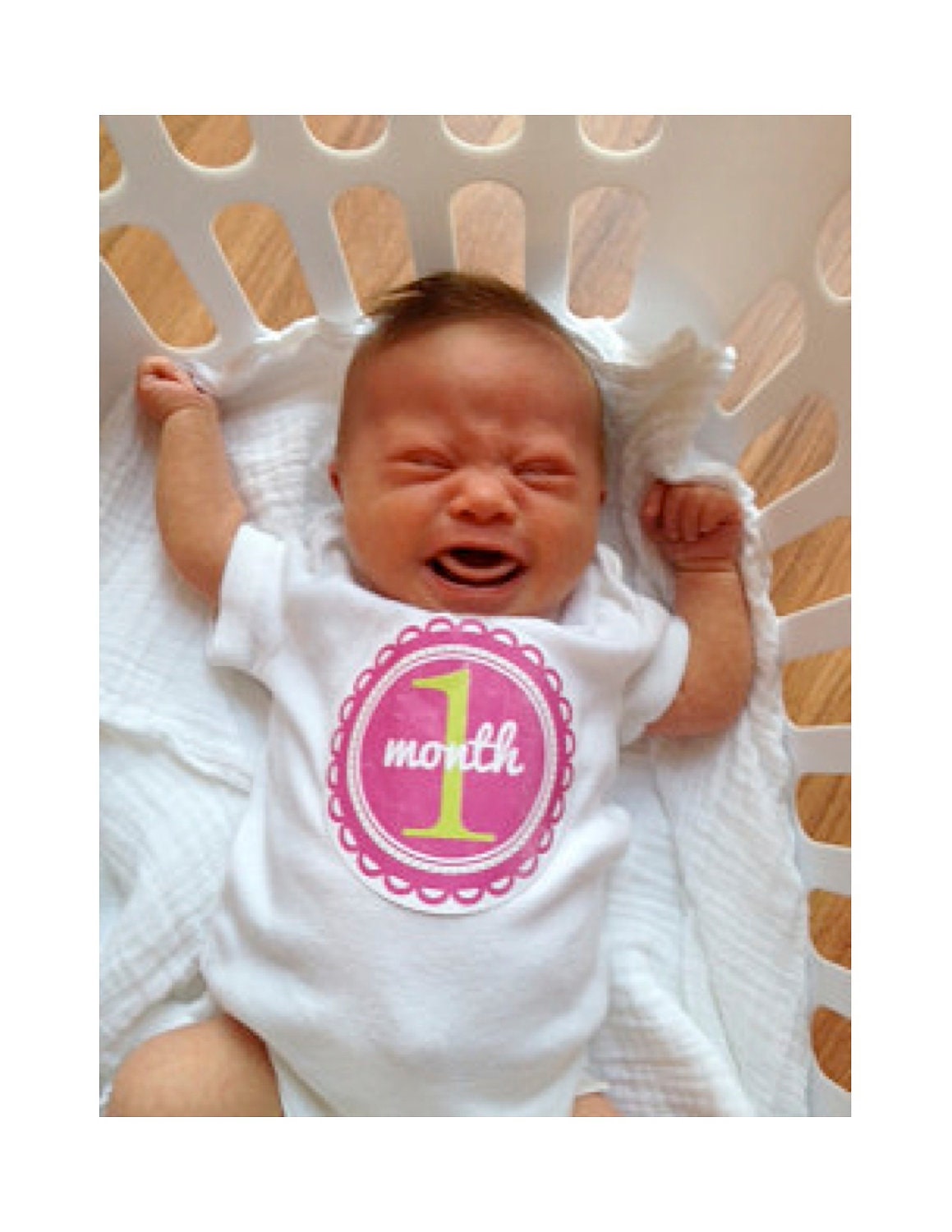 Baby Girl Monthly Onesie Stickers in Colorful Scallops...New Favorite Baby Shower Gift