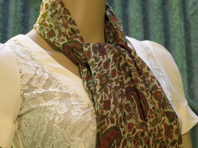 Silk Scarf, Sari Scarf, Neck Scarf