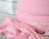 Stretch Lace - TWO inch wide - 5 yards - Light Pink