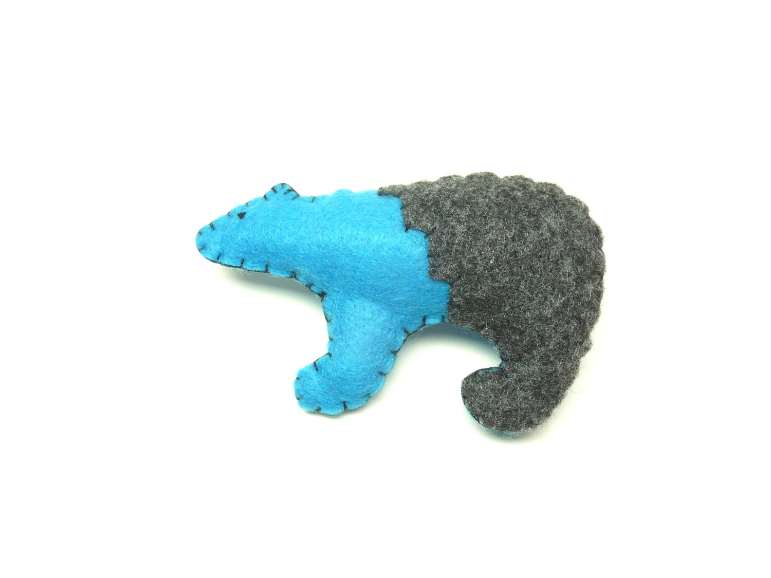 Turquoise charcoal grey geometric bear magnet, number 188