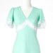 60s Vintage Dress Mint Aqua Green Flutter Sleeves Pastel Small