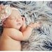 Fancy Girl Newborn Shabby Chic Bow On Lace band