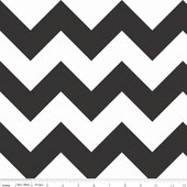 Cotton Fabric CHEVRON/ Riley Blake - Black Large Chevron