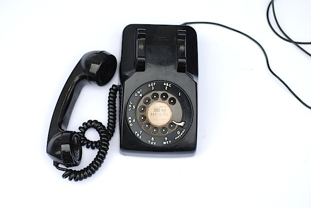 Vintage Rotary Dial Phone, Black Rotary Desk Phone, Vintage Mid century Phone, Retro Phone, Back To School, Black