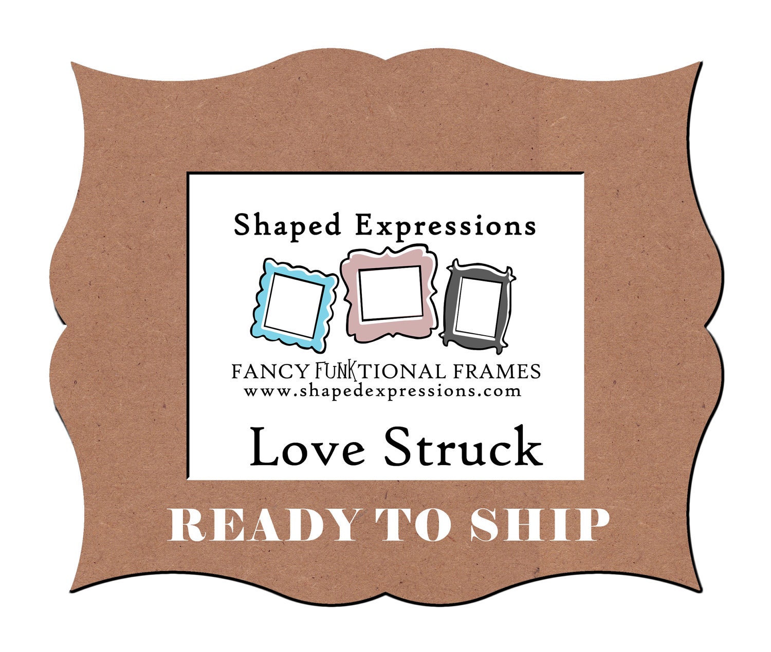 READY TO SHIP - 5x7 Love Struck unpainted picture frame