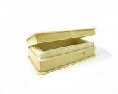 Antique Celluloid Box Off White Antique french jewelry  box