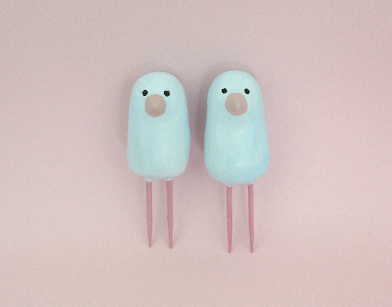 Bird Wedding Cake Toppers - Mini Clay Sculptures